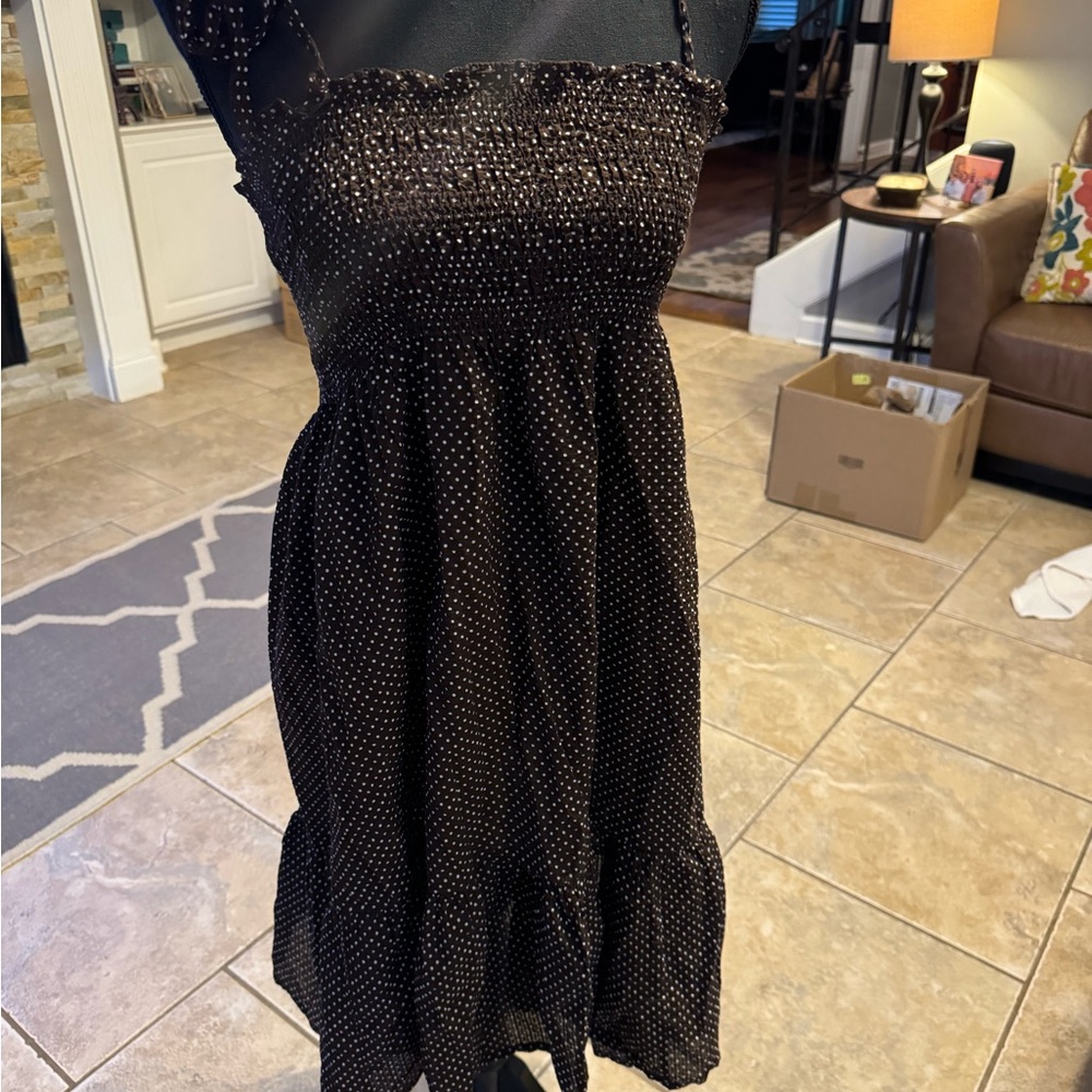JCrew brown polka dot dress / cover up. 🤎